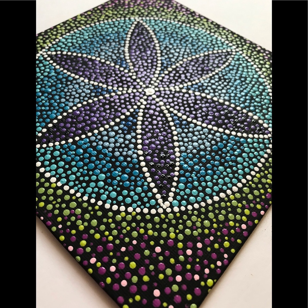 Original Art 6 x 6 Dotism Abstract Mandala -Signed - Picture 5 of 7